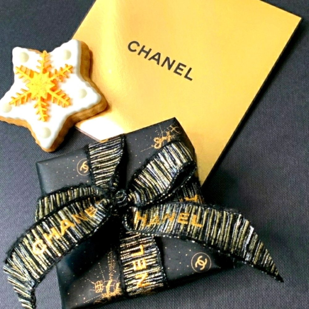 Chanel Black & Gold Holiday Ribbon